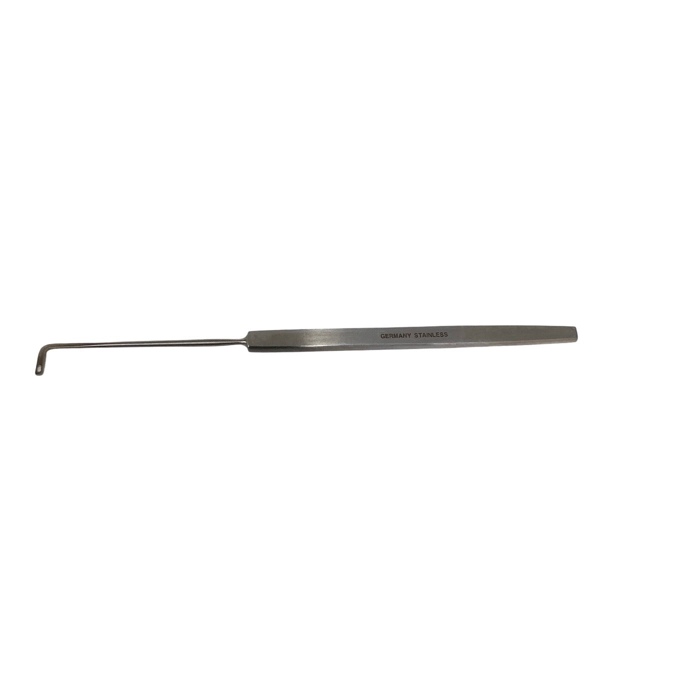 AMBLER REF 3679E Gass retinal detachment hook 5 5/8'',flattened 13.0mm Graefe-type hook end with 1.5mm oval hole, flat handle