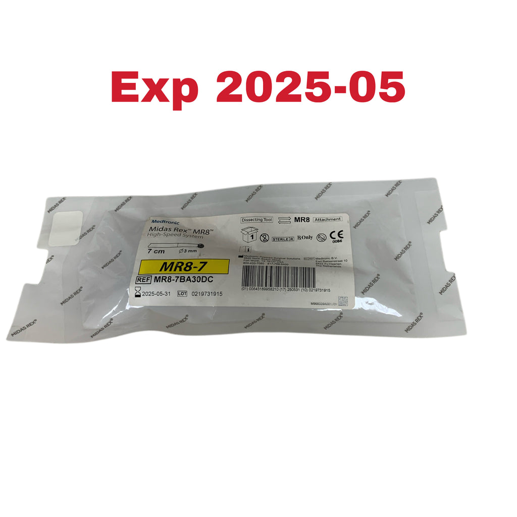 MEDTRONIC MIDAS REX MR8-7BA30DC High-Speed System Dissecting Attachment Tool MR8-7 7 cm 3 mm Exp 2025 05