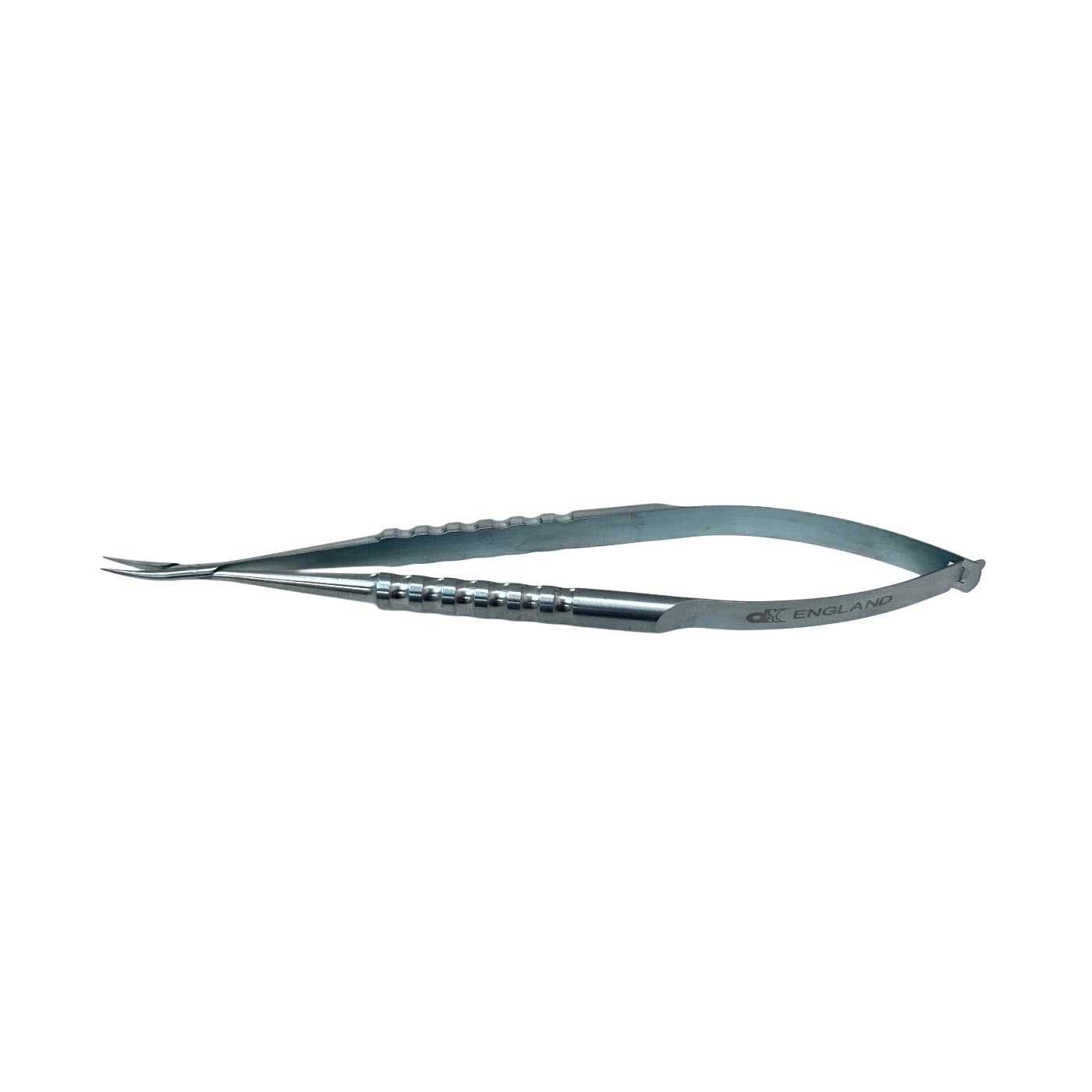 D&K REF 3-205 Micro needle holder 4 1/4'',delicate, curved, 7.0mm smooth jaws, round handle, without lock, titanium