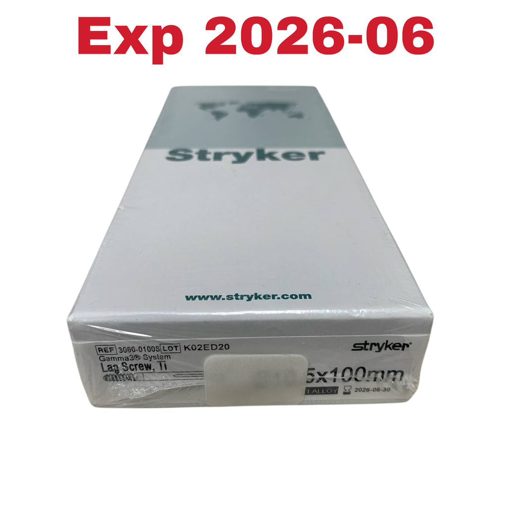 STRYKER 3060-0100S Gamma3 System Lag Screw Ti 10.5x100mm Exp 2026 06