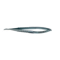 D&K REF 3-205 Micro needle holder 4 1/4'',delicate, curved, 7.0mm smooth jaws, round handle, without lock, titanium
