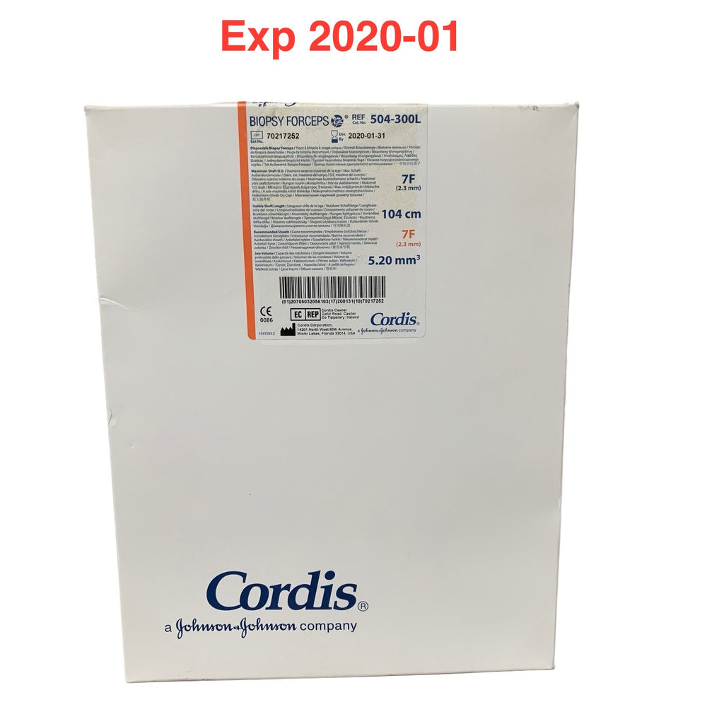 CORDIS 504-300L Biopsy Forceps 7F 2.3 mm Shaft 104 cm Length 5.20 mm3 Jaw Volume Exp 2020 01