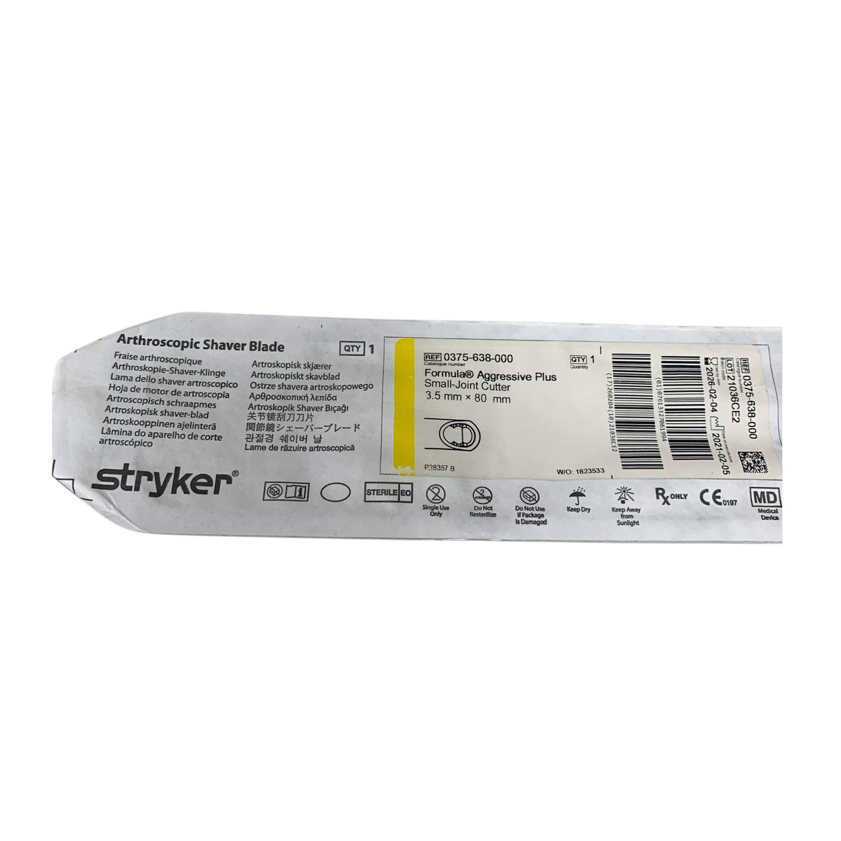 STRYKER 0375 638 000 Formula Aggressive Plus Small Joint Cutter 3 5mm x 80mm Exp 2026 02