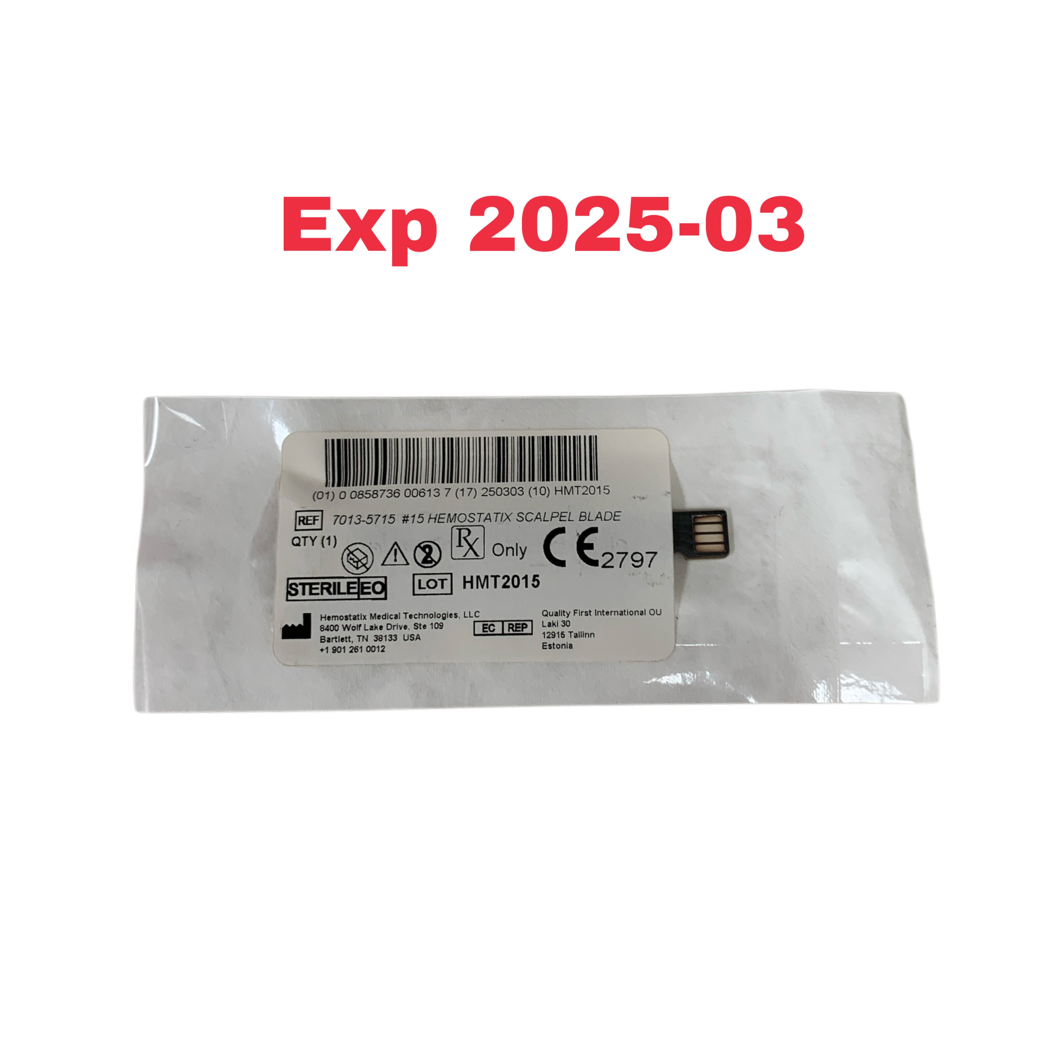 HEMOSTATIX MEDICAL TECHNOLOGIES REF 7013-5715 #15 Hemostatix Scalpel Blade, Exp.2025/03