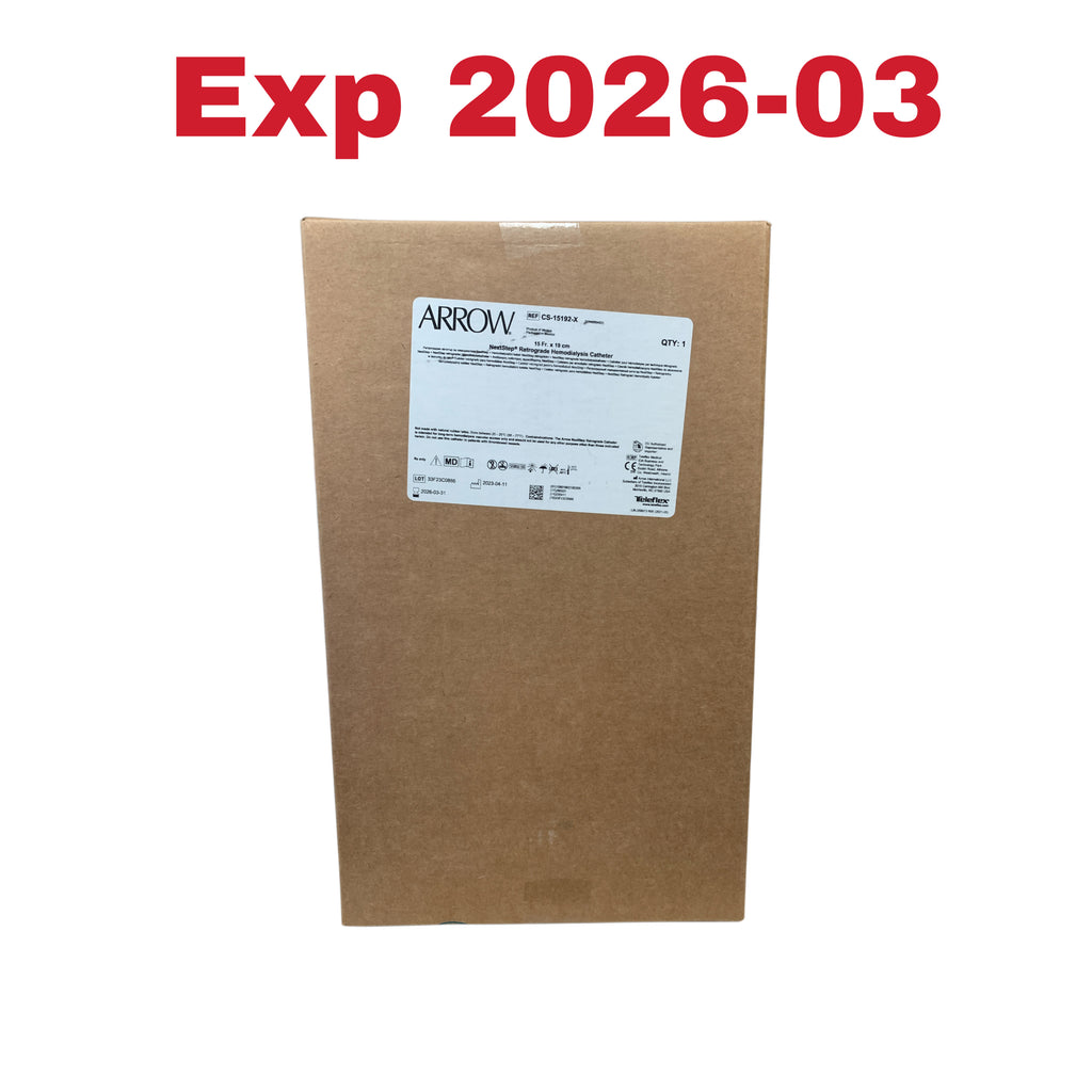 ARROW CS-15192-X NextStep Retrograde Hemodialysis Catheter 15 Fr x 19 cm EXP 2026 03