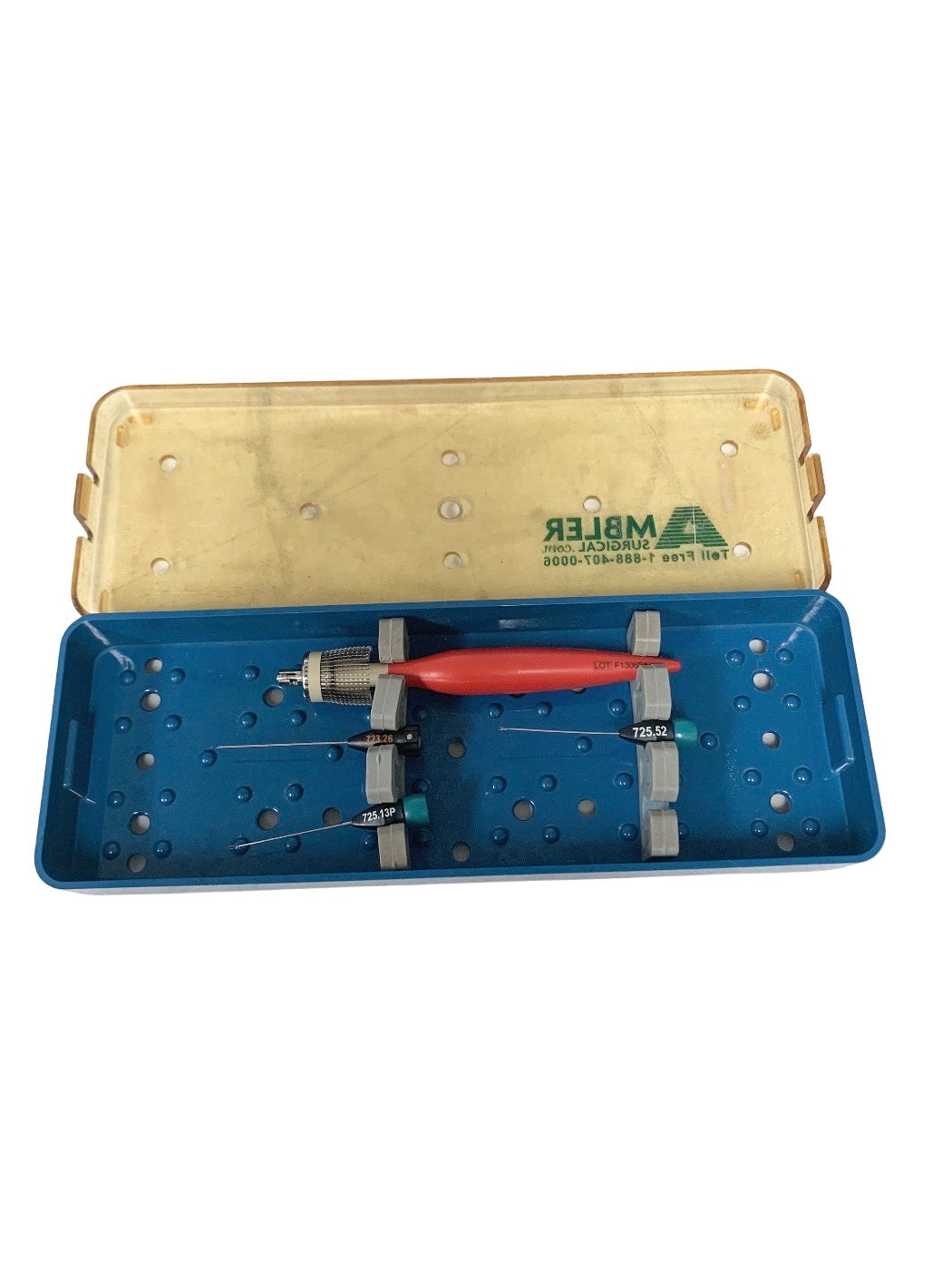 ALCON REF 712.00.41, Grieshaber REVOLUTION Handle, Red, With 3 Advanced DSP Forceps & Scissors Collection