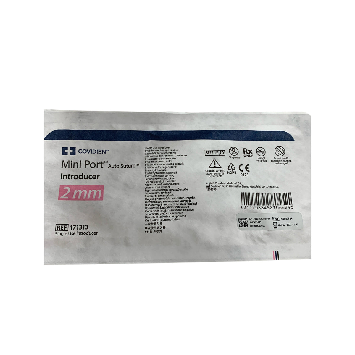 COVIDIEN 171313 Mini Port Auto Suture Introducer 2 mm Exp 2023 10
