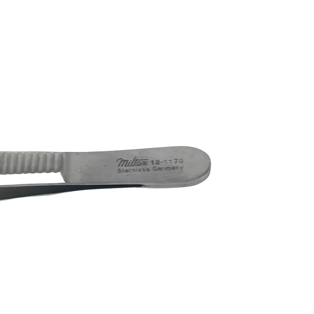MILTEX REF 18-1170 AYER Chalazion Forceps, 3-5/8" (92mm), Fenestrated Jaw, Inside Ring Diameter 9mm, Solid Blade.
