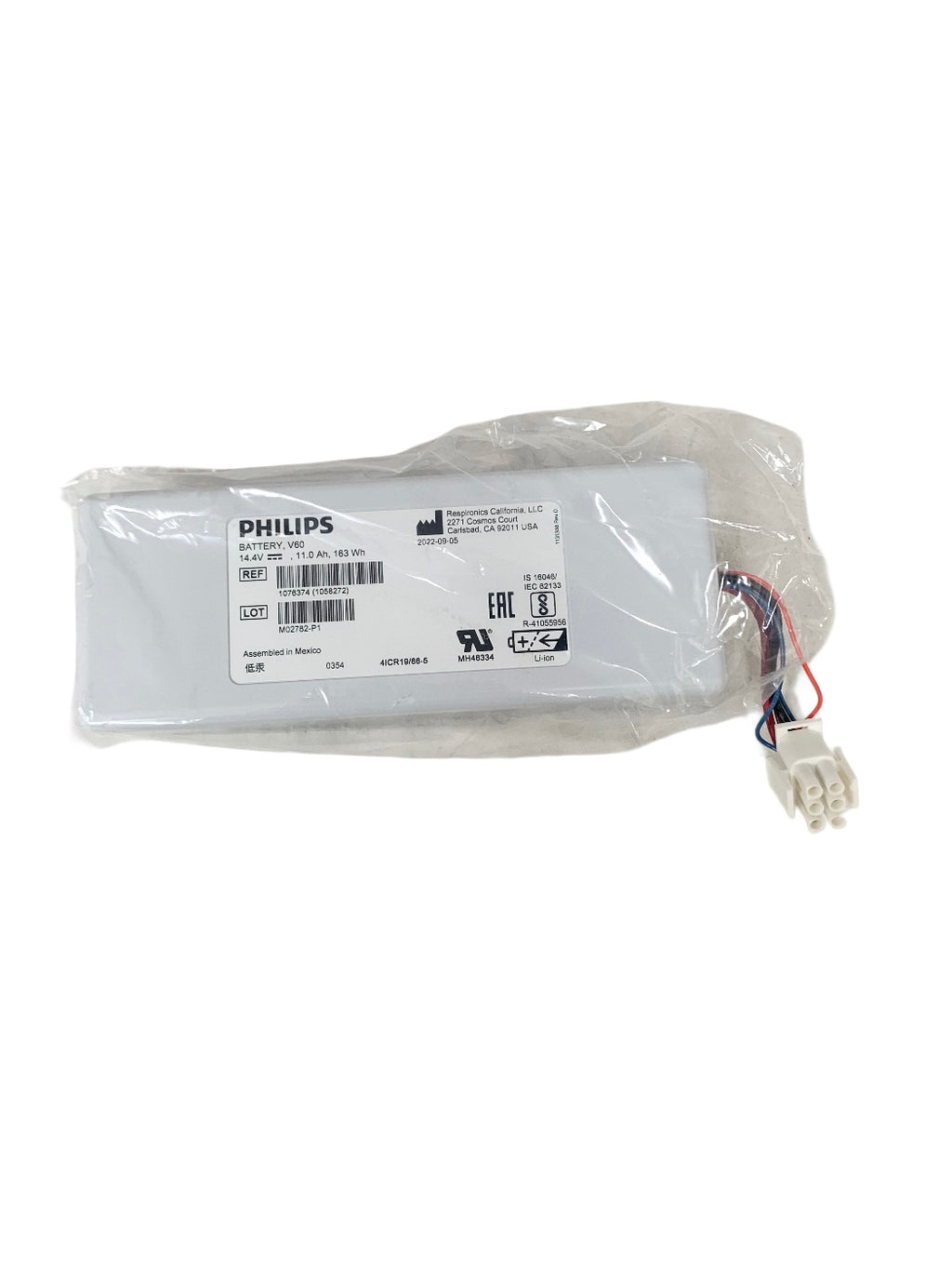 PHILIPS REF 1076374 (1058272) Respironics V60 Ventilator Battery 14.4V 11.0Ah 163Wh