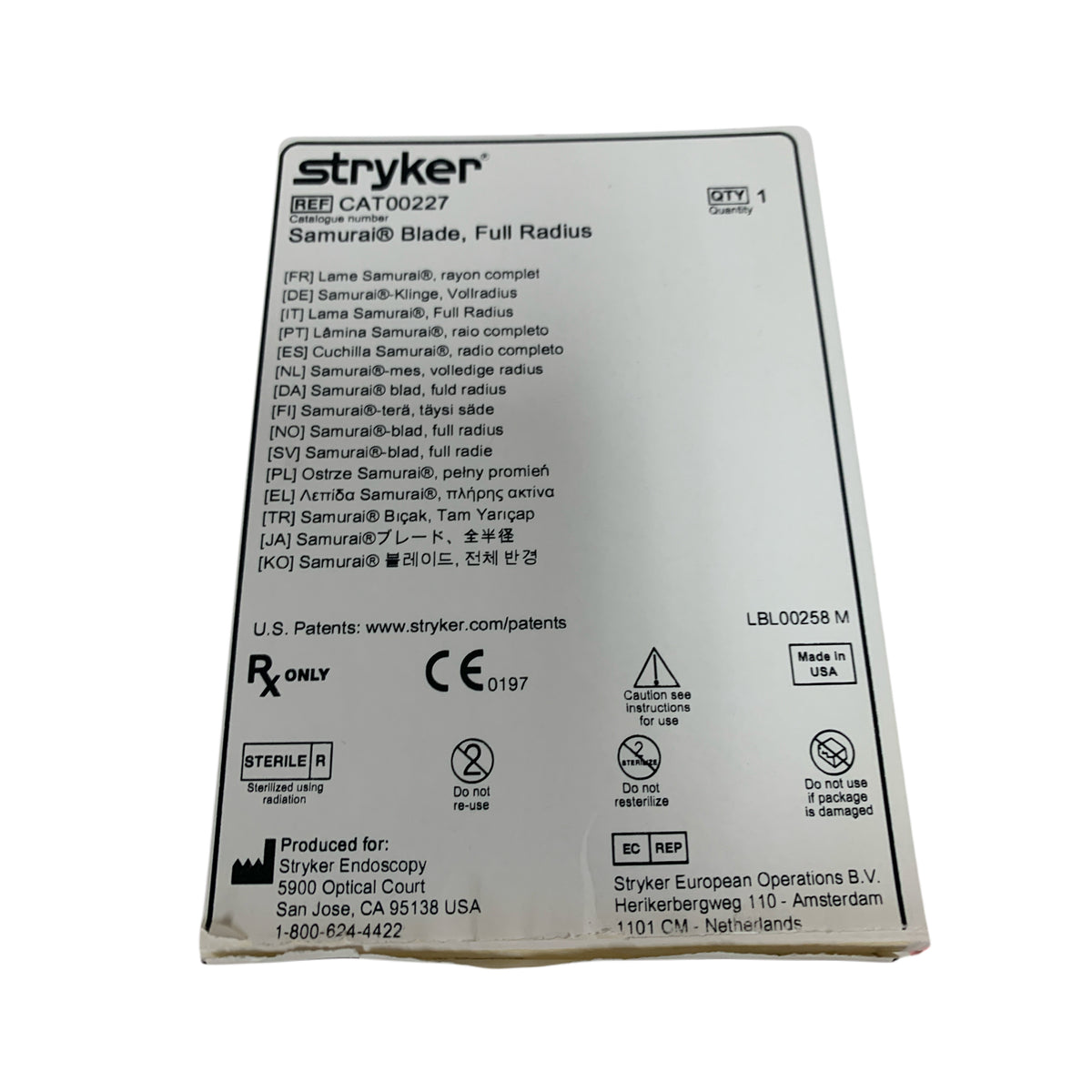 STRYKER CAT00227 SAMURAI BLADE FULL RADIUS EXP 2024 04