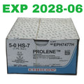ETHICON REF EPH7477H Prolene 5-0 HS-7 Suture C-1 Cardiovascular Needles 30" (75 cm) Box of 36, EXP.2028-06
