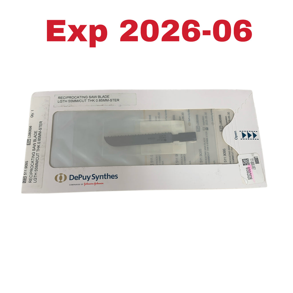 DEPUY SYNTHES 511.909S Reciprocating Saw Blade 55mm 0.85mm Ster Exp 2026 06
