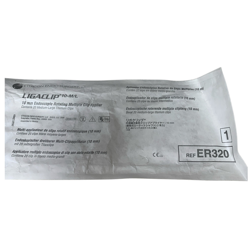ETHICON ENDO-SURGERY ER320 Ligaclip 10-M/L 10mm Endoscopic Rotating Multiple Clip Applier Medium-Large Exp 2022 12