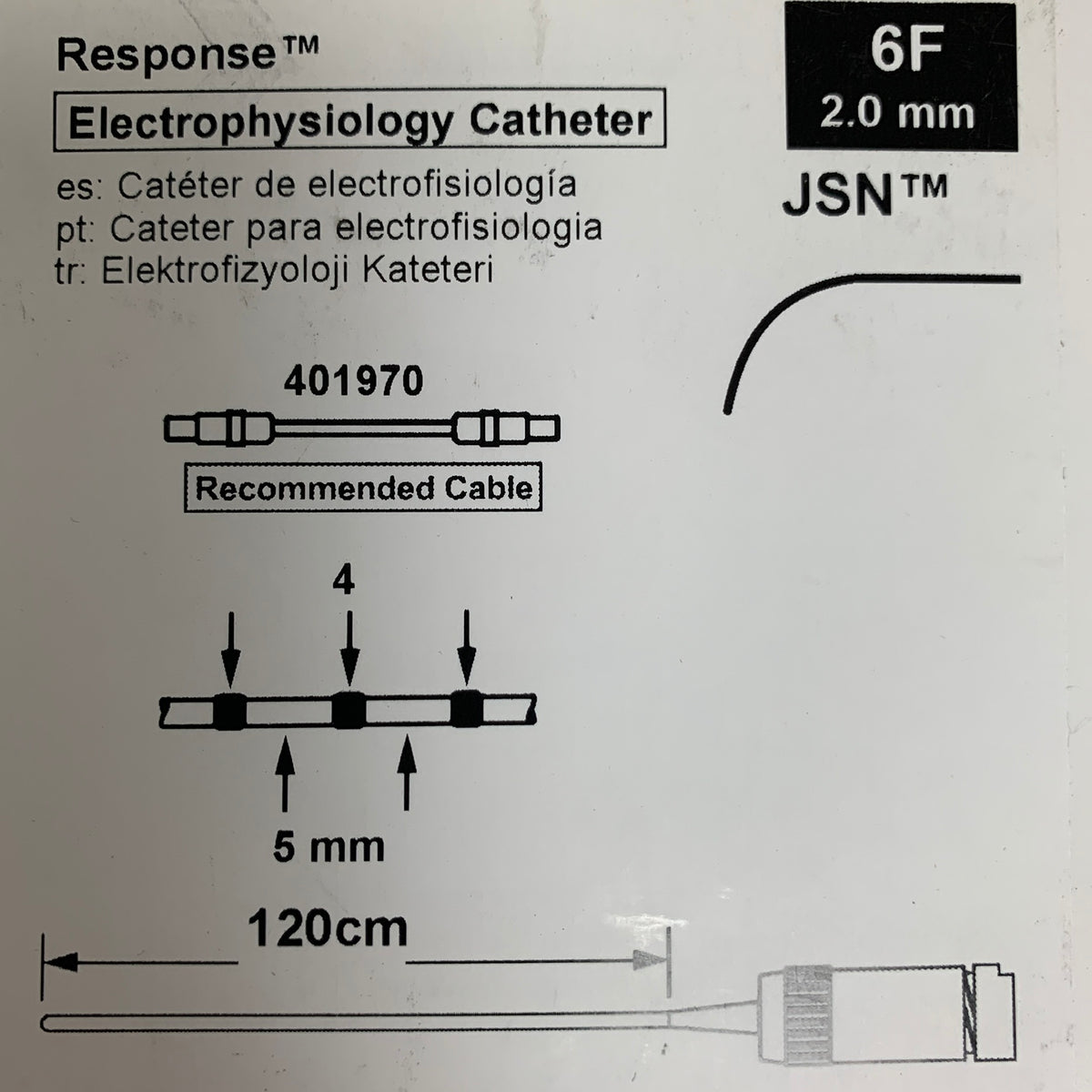 ST JUDE MEDICAL 401227 Response Electrophysiology Catheter 6F 2.0 mm 120 cm EXP 2025 07