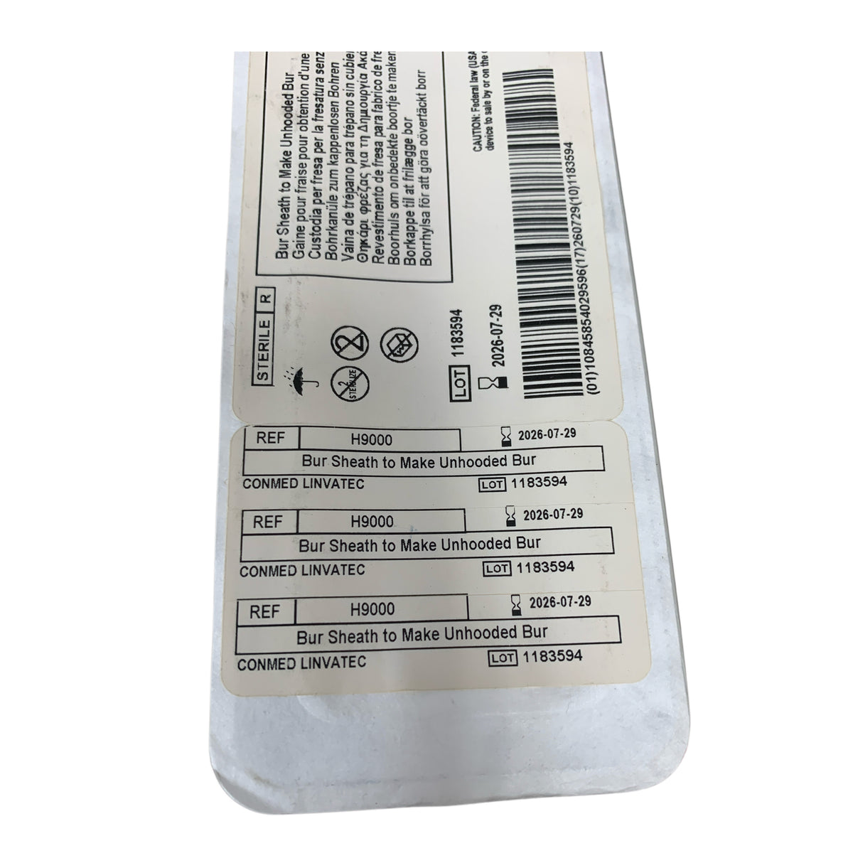CONMED LINVATEC H9000 Bur Sheath to Make Unhooded Bur Exp 2026 07