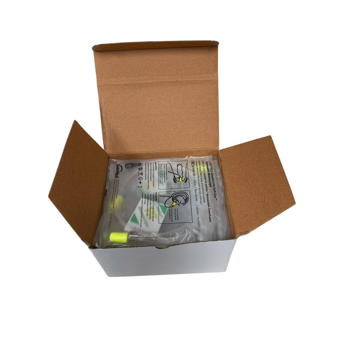 SUNMED 6-1030-25 Latex Free Comfort Fit Soft Ear Disposable Monoscope Non Sterile Box of 25