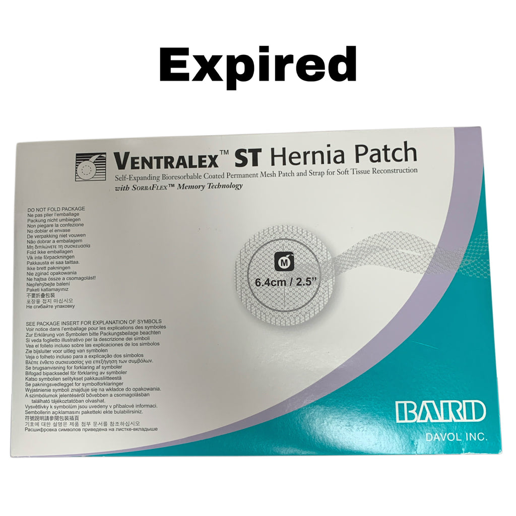 BARD REF 5950008 Ventralex ST Hernia Patch Medium 6.4cm (2.5") with Strap, EXP 2019-04