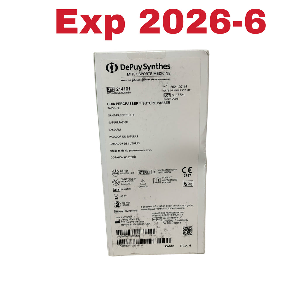 DEPUY SYNTHES REF 214101 CHIA PERCPASSER Suture Passer Box of 5 Exp 2026 06