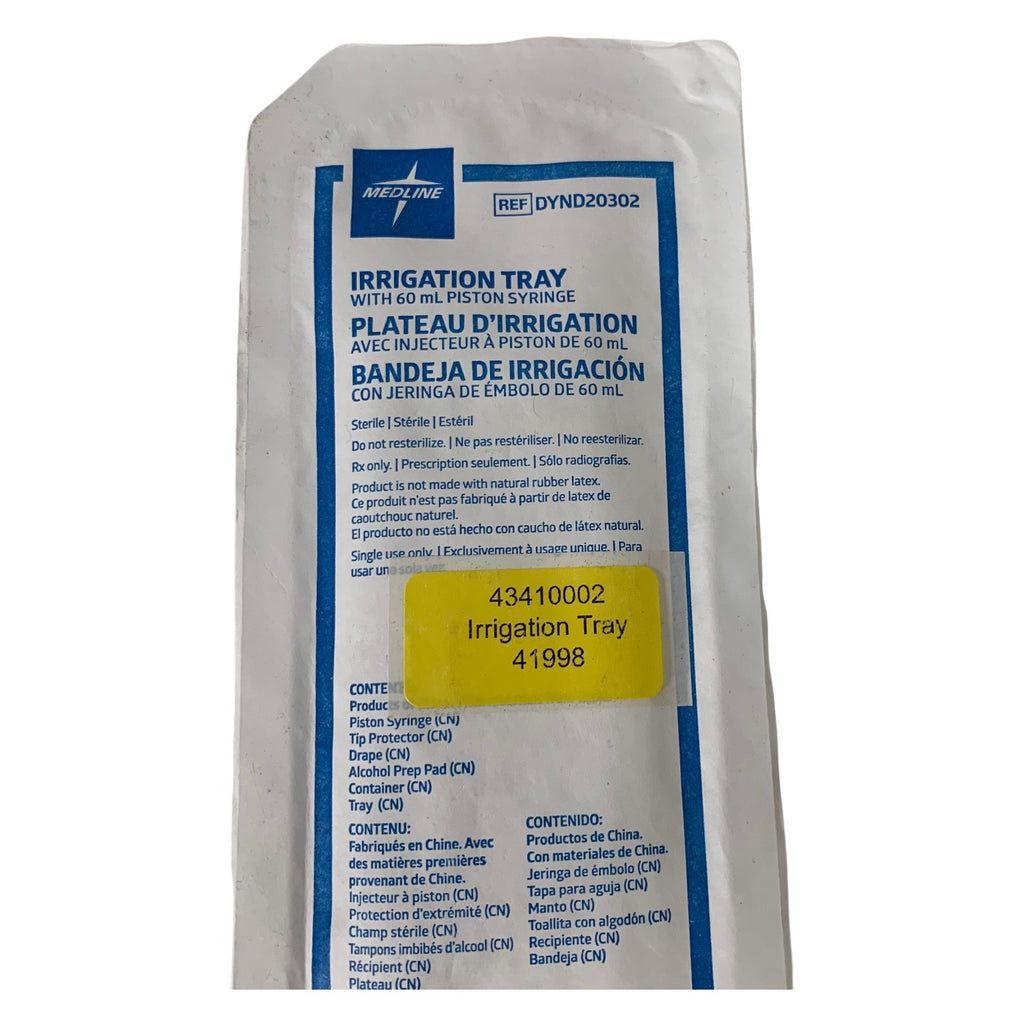 MEDLINE DYND20302 Irrigation Tray with 60 mL Piston Syringe