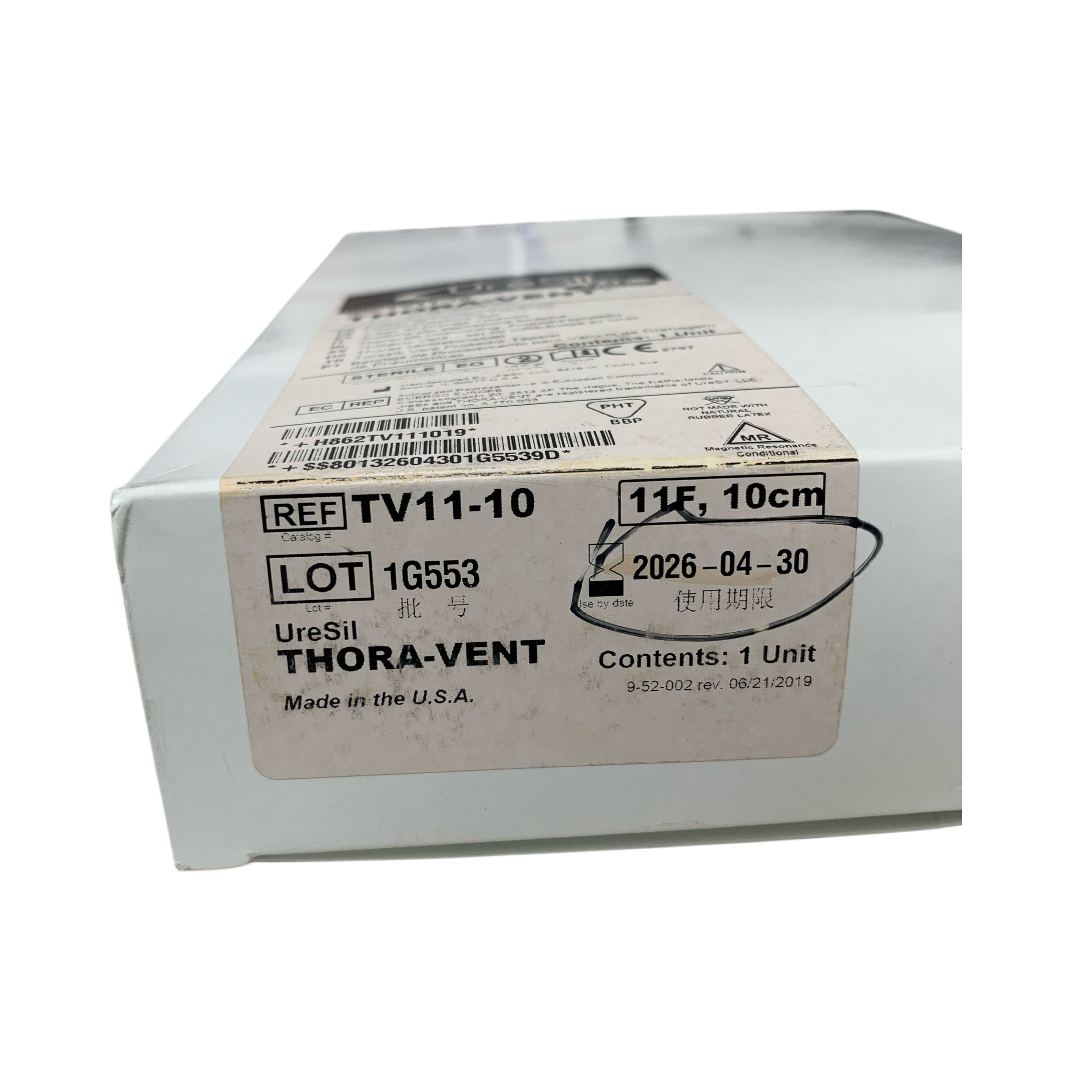 URESIL REF TV11-10 THORA-VENT Thoracic Vent Procedure Tray 11F 10cm, Exp.2026/04