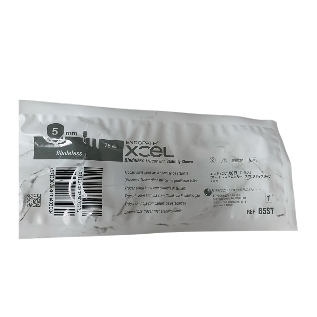 ETHICON REF B5ST Endopath Xcel Bladeless Trocar with Stability Sleeve 5mm x 75mm, Exp.2030/02