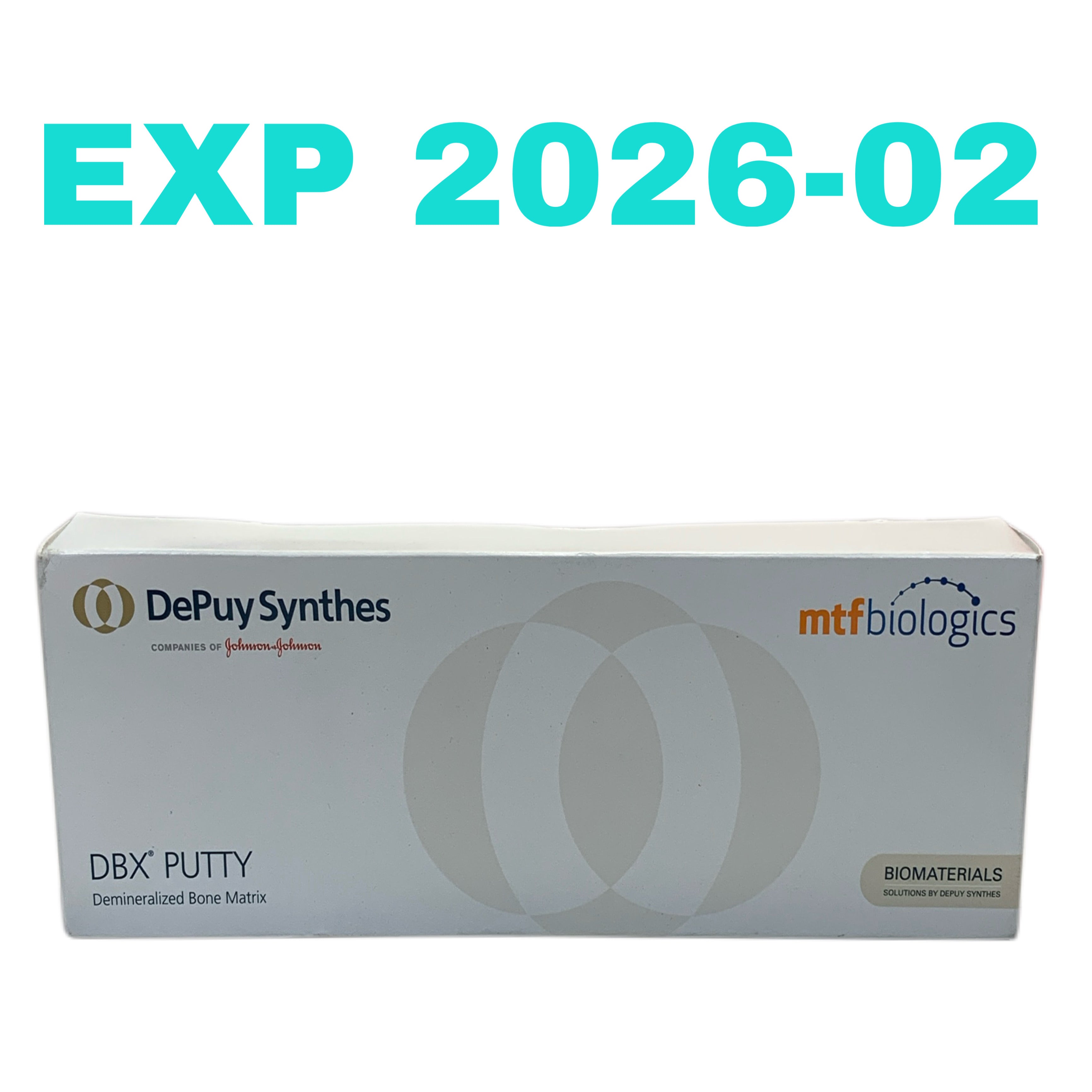 DEPUY SYNTHES REF 038100 DBX Putty Demineralized Bone Matrix 10cc MTF Biologics, Exp. 2026-02