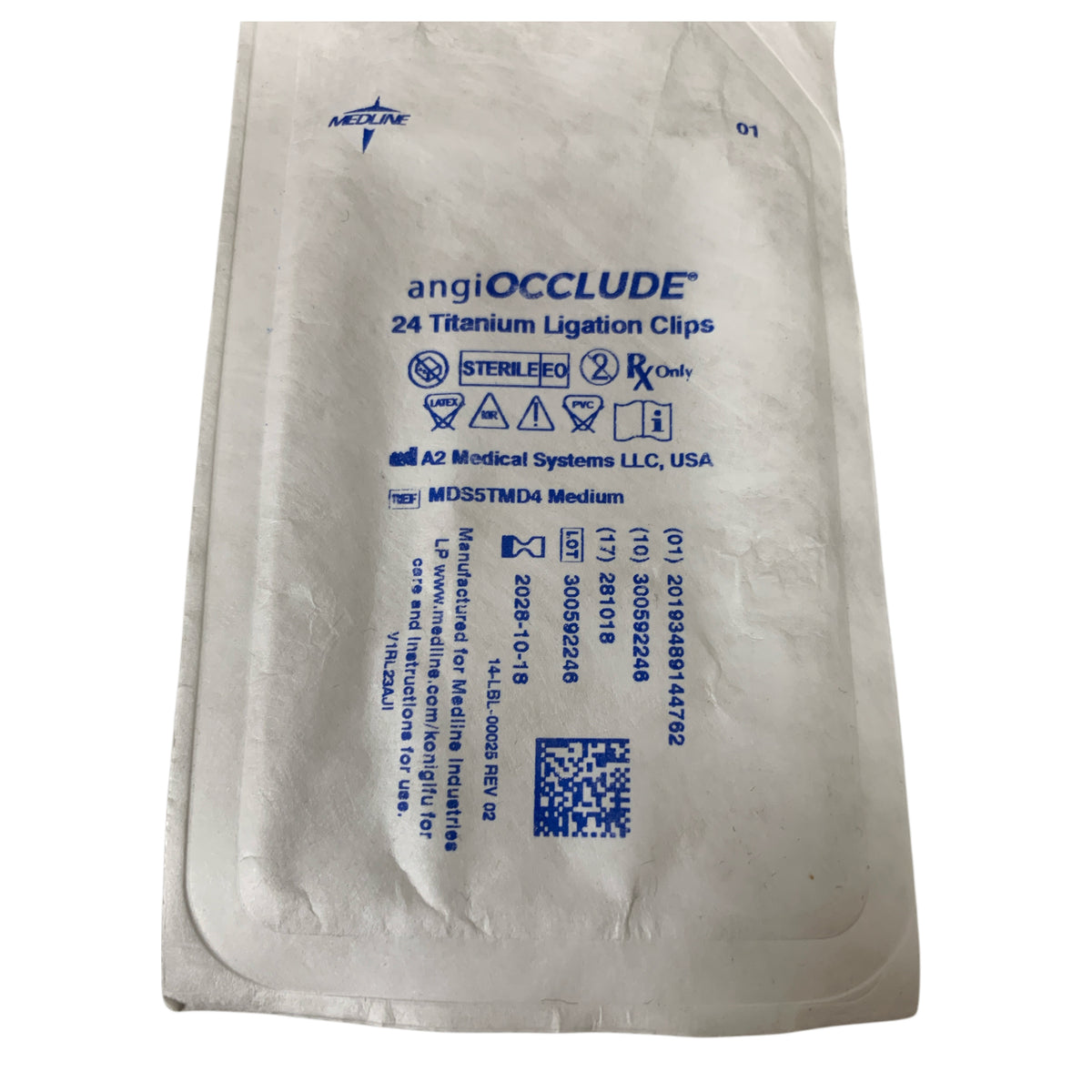 MEDLINE MDS5TMD4 angiOCCLUDE 24 Titanium Ligation Clips Medium Exp 2028 10