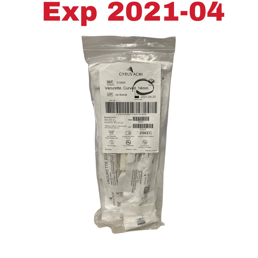 GYRUS ACMI 21593A Vacurette Curved 14mm Box Of 10 Exp 2021 04