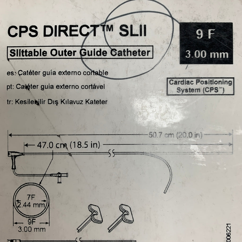 ST JUDE MEDICAL DS2C002 115 CPS Direct SLII Slittable Outer Guide Catheter 9 F 3.00 mm 47 cm  EXP 2020 03