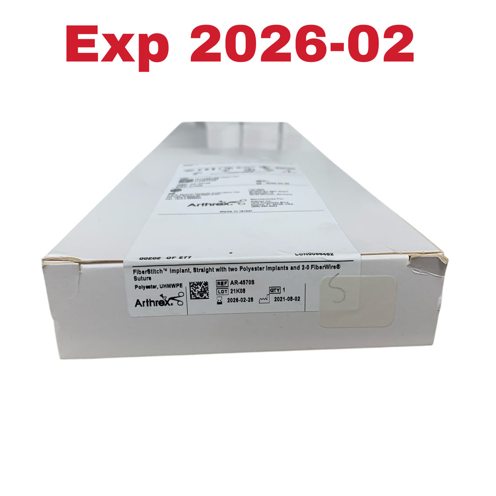 ARTHREX REF AR-4570S FiberStitch Implant, Straight with Two Polyester Implants and 2-0 FiberWire Suture, Exp.2026/02