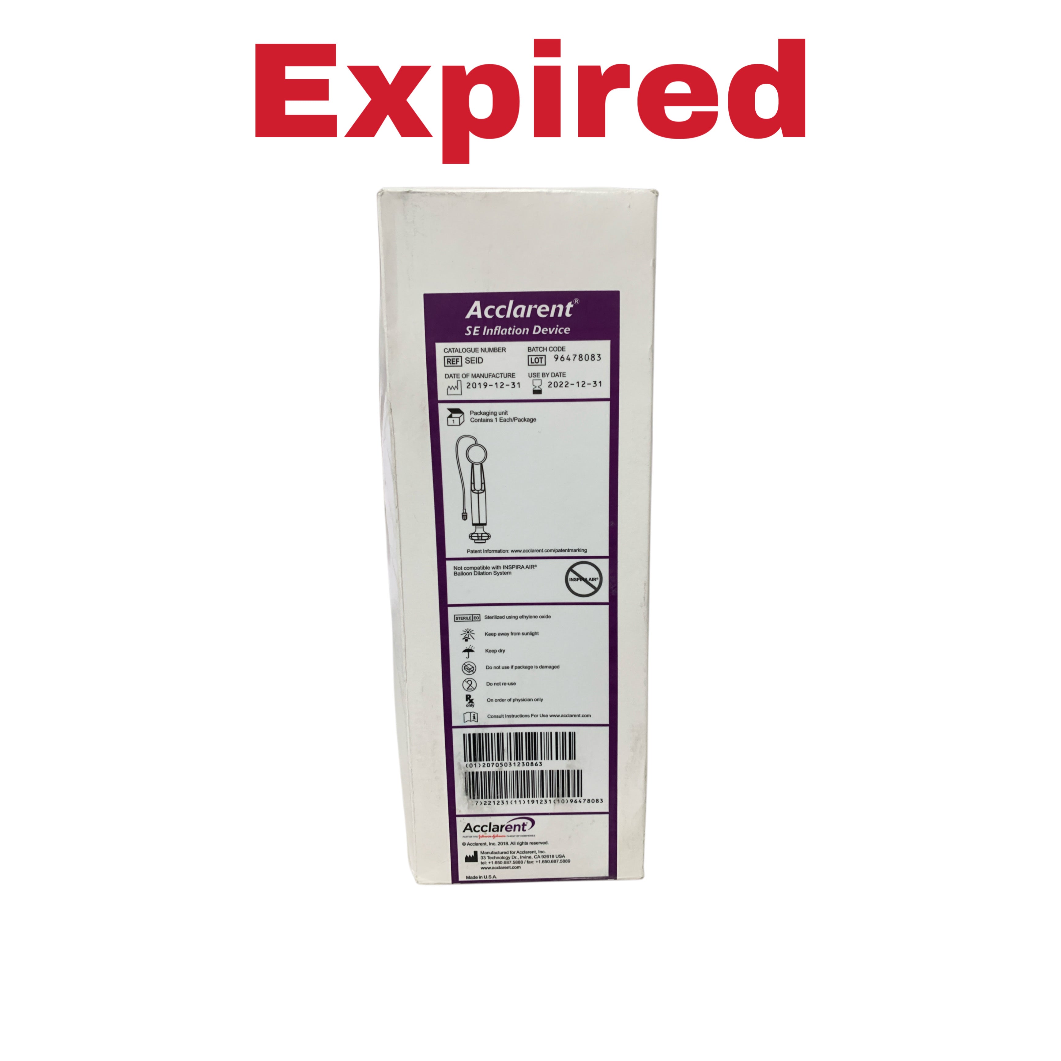 ACCLARENT SEID SE Inflation Device Exp 2022 12