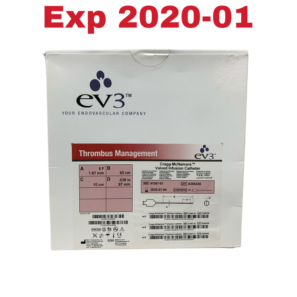 EV3 41047-01 Cragg-McNamara Valved Infusion Catheter Thrombus Management 5F 65 cm 10 cm Exp 2020 01