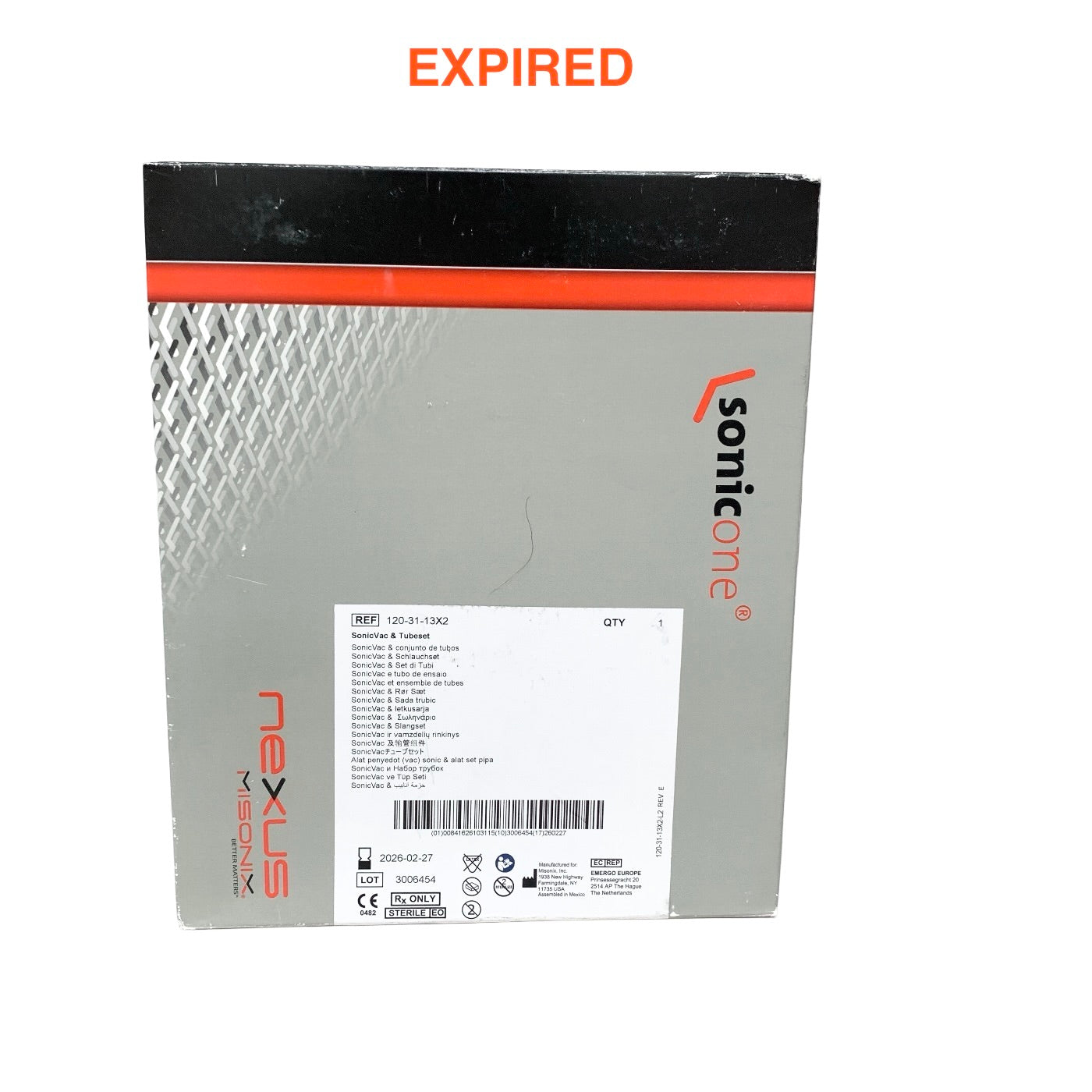 MISONIX REF 120-31-13X2 SonicVac & Tubeset, Exp.2026-02