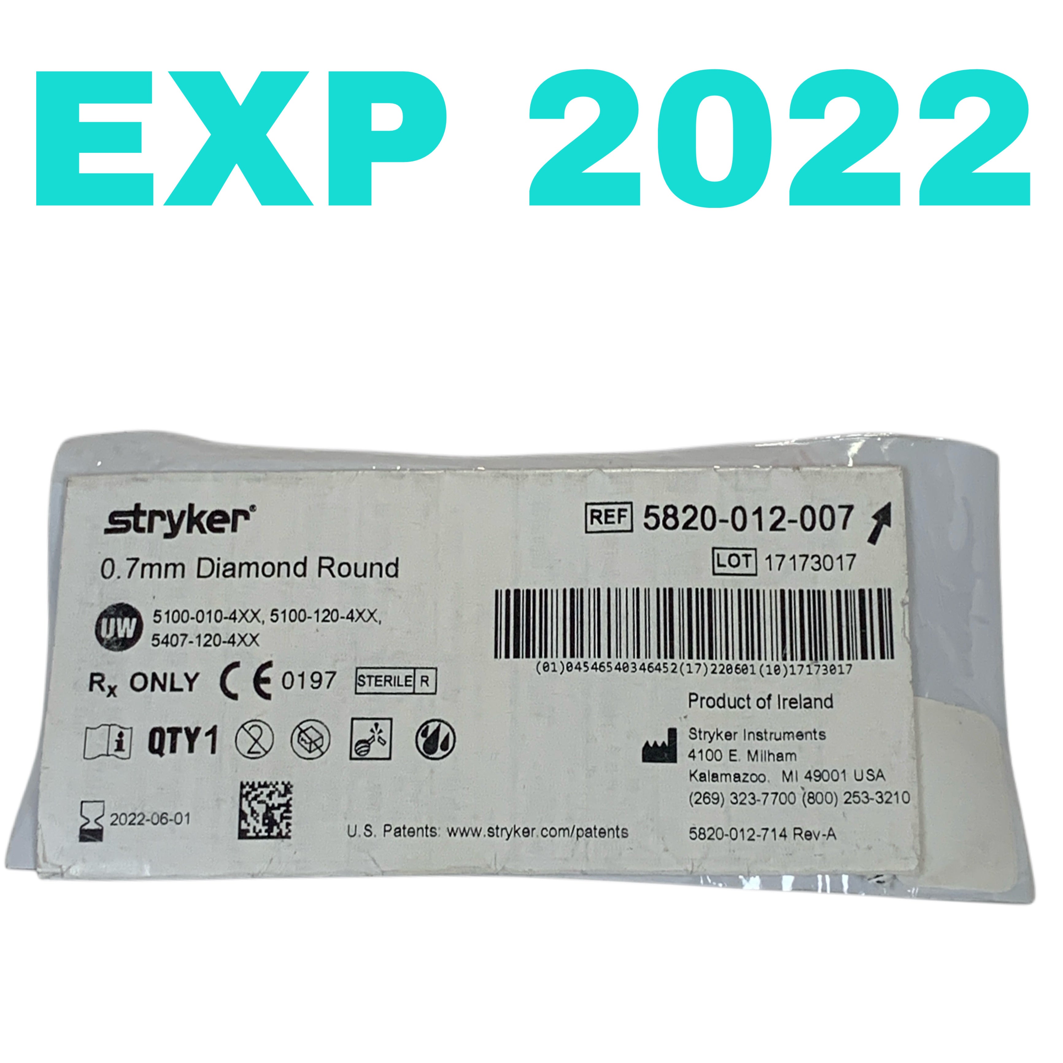 STRYKER REF 5820-012-007 0.7mm Diamond Round, EXP.2022-06