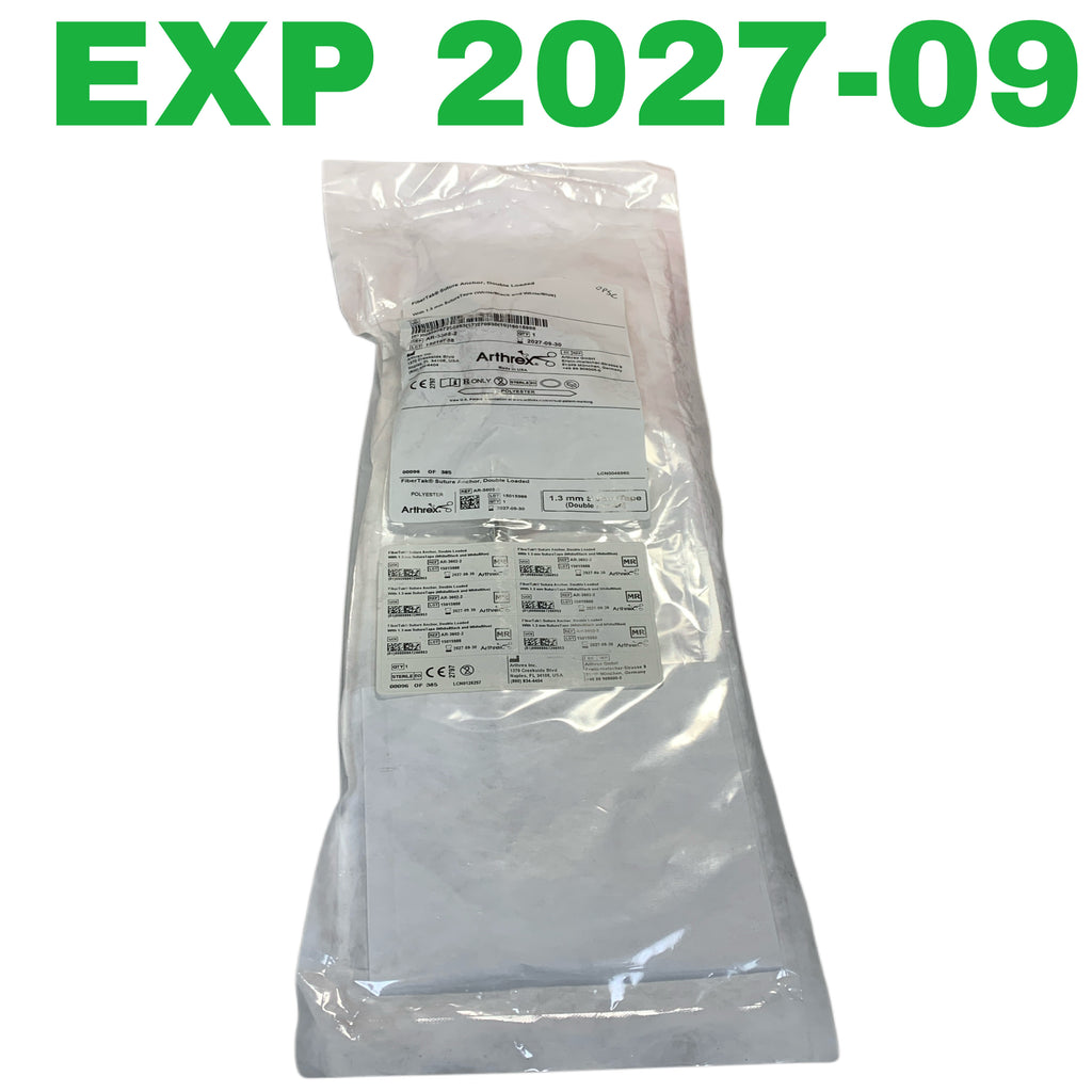 ARTHREX REF AR-3602-2 FiberTak Suture Anchor Double Loaded with 1.3 mm SutureTape White Black Blue, Exp.2027/09