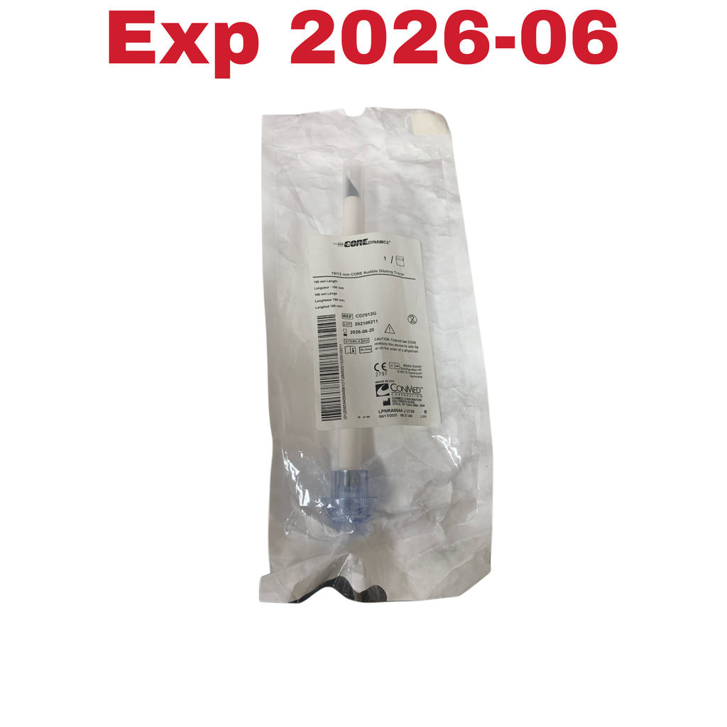CONMED CD7012G Core Dynamics 10/12 mm CORE Audible Dilating Trocar 100 mm Length Exp 2026 06