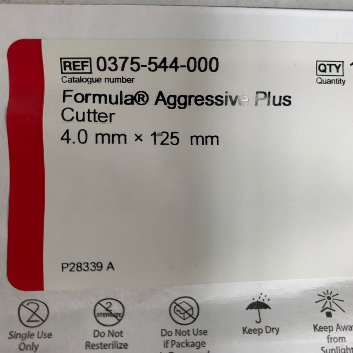 STRYKER REF 0375-544-000 Formula Aggressive Plus Cutter 4.0 mm × 125 mm, EXPIRED
