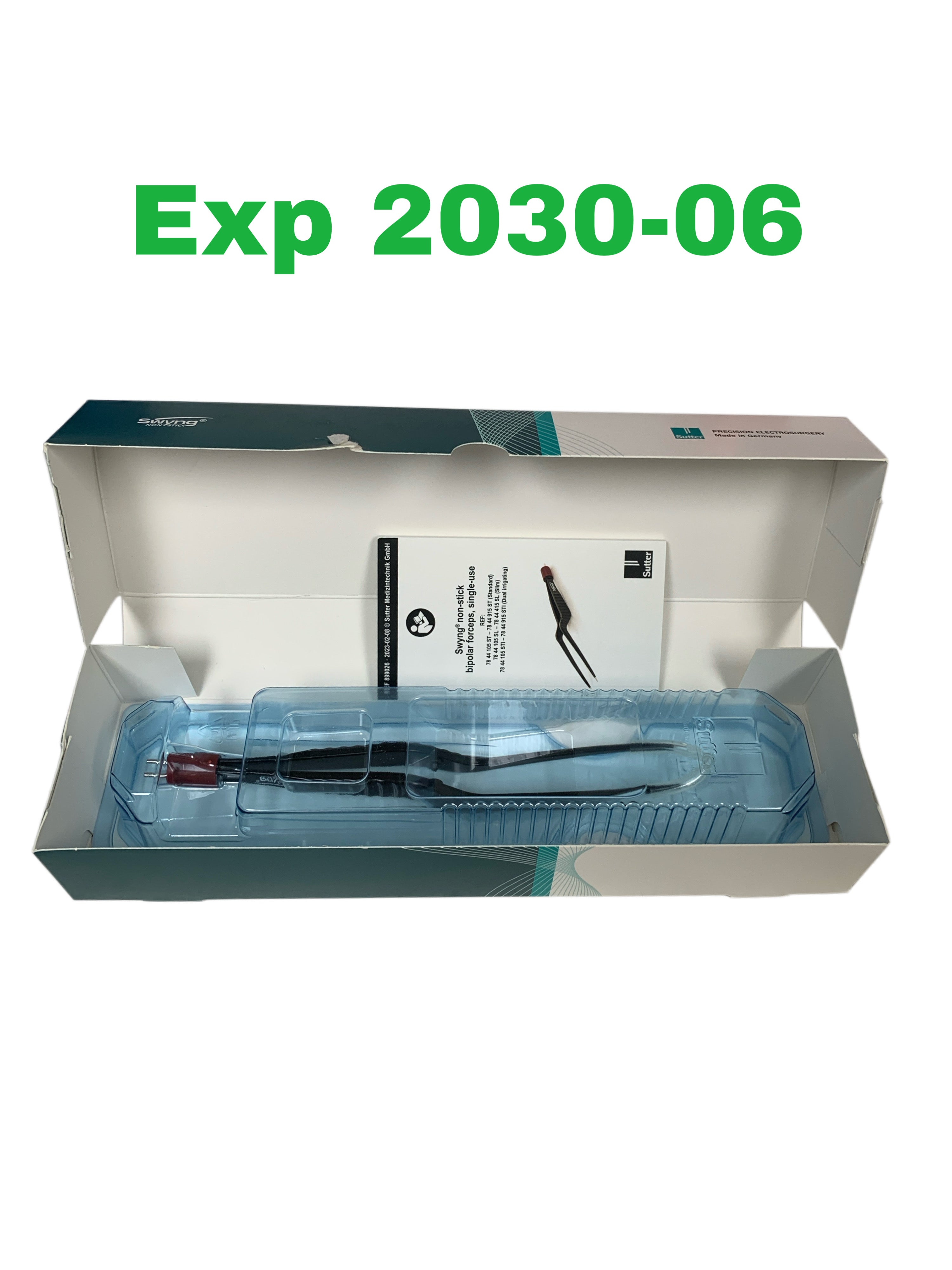 SUTTER REF 78 44 105 ST Swyng Non-Stick Bipolar Forceps 21cm Bayonet Tip 0.5mm, Exp.2030/06