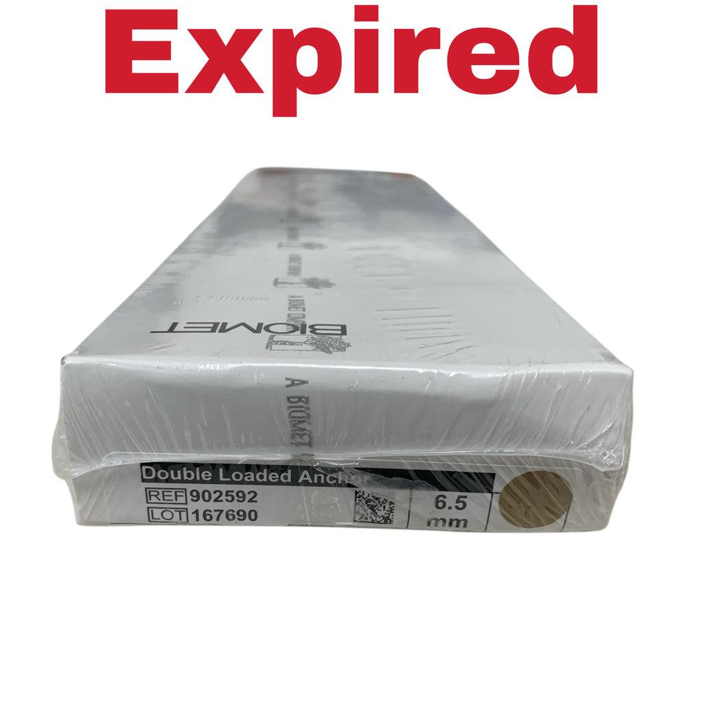 BIOMET REF 902592 ALLthread Titanium Double Loaded Anchor 2 Maxbraid 6.5 mm Exp 2025 05