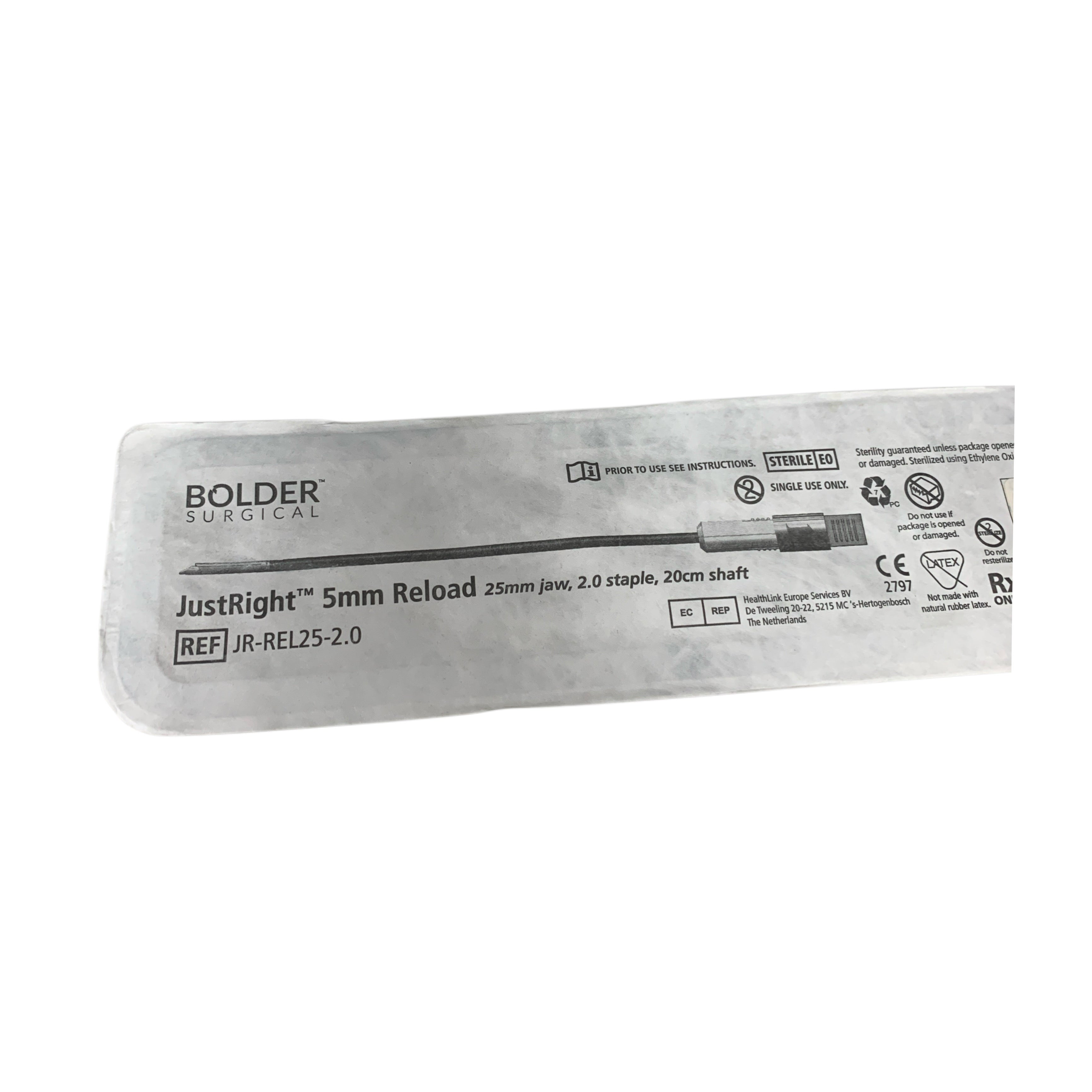 BOLDER SURGICAL REF JR-REL25-2.0 JustRight 5mm Reload 25mm Jaw 2.0 Staple 20cm Shaft, Exp.2022/08