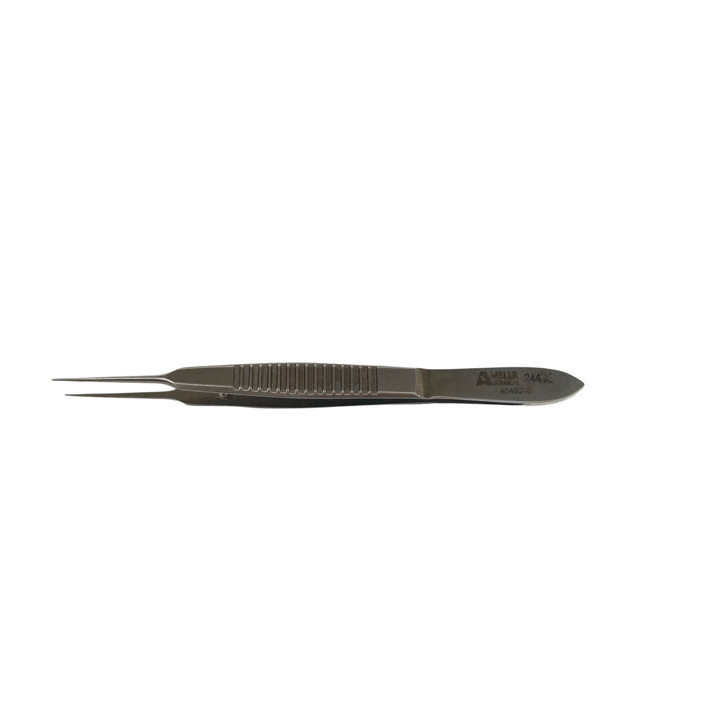AMBLER REF 2446E, McPherson tying forceps 3 3/8'',straight shafts, 4.0mm tying platforms, narrow serrated flat handle