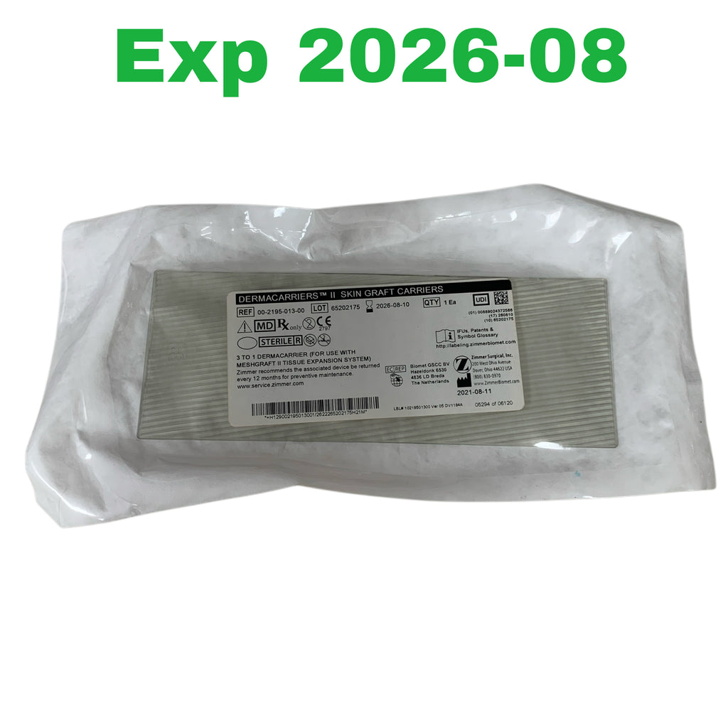 ZIMMER REF 00-2195-013-00 Dermacarriers II Skin Graft Carriers 3 to 1, Exp.2026/08
