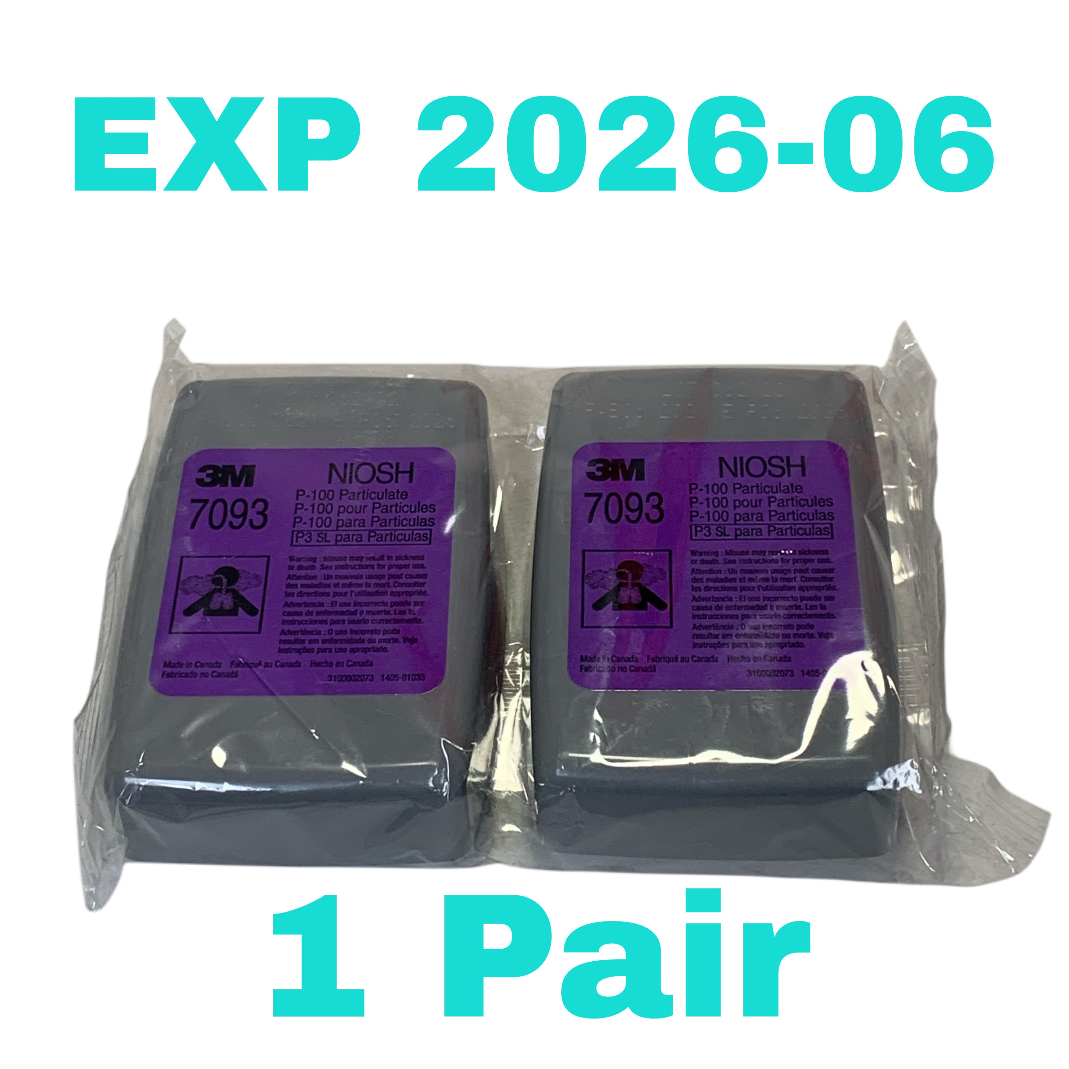 3M REF 7093 NIOSH P-100 Particulate, Exp.2026/06