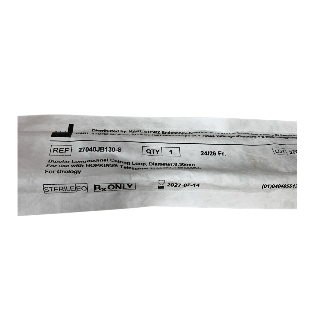 KARL STORZ 27040JB130-S Bipolar Longitudinal Cutting Loop 24/26 Fr 0.30mm Exp 2027 07