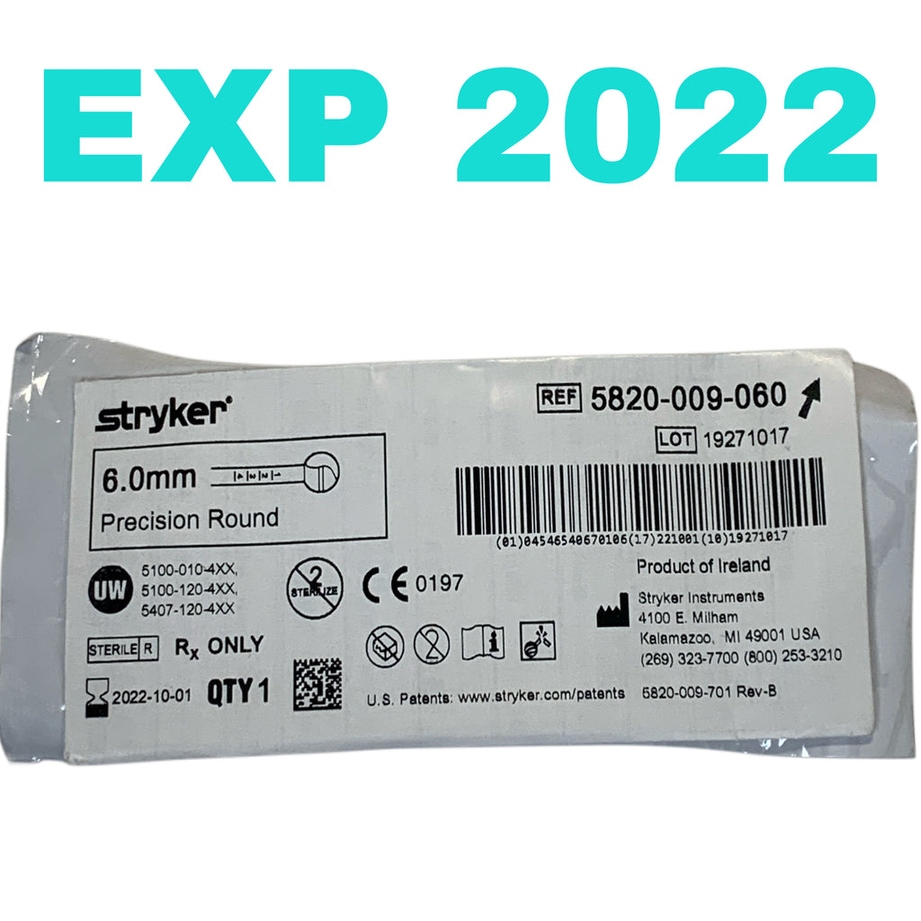 STRYKER REF 5820-009-060 6.0mm Precision Round, EXP.2022-10