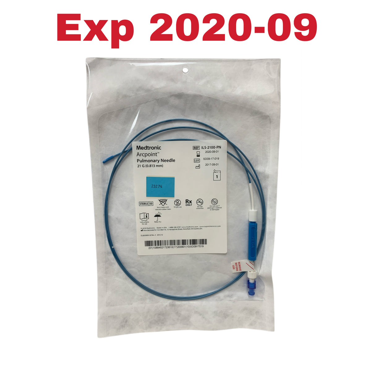 MEDTRONIC ILS-2100-PN Arcpoint Pulmonary Needle 21 G 0.813 mm Exp 2020 09