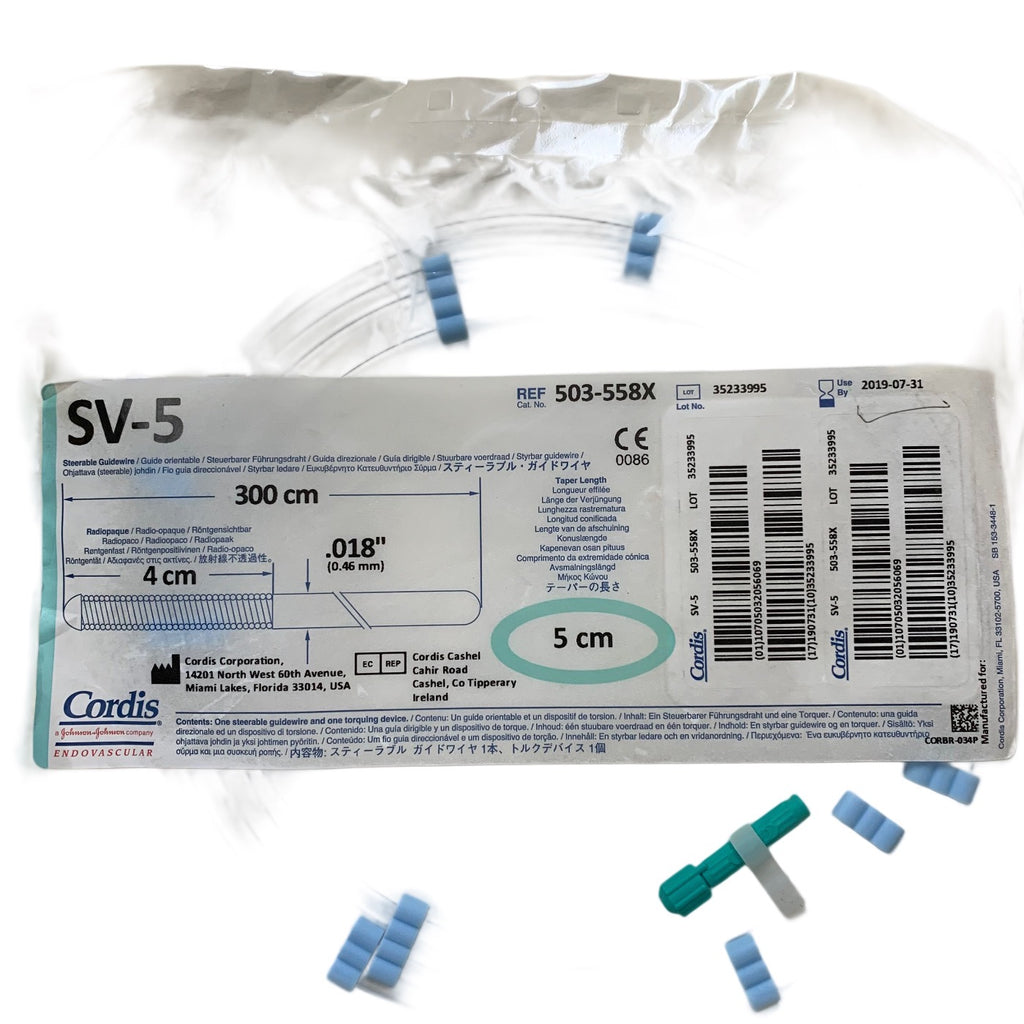 CORDIS 503-558X SV-5 Steerable Guidewire 0.018in 0.46mm 300cm Exp 2019 07