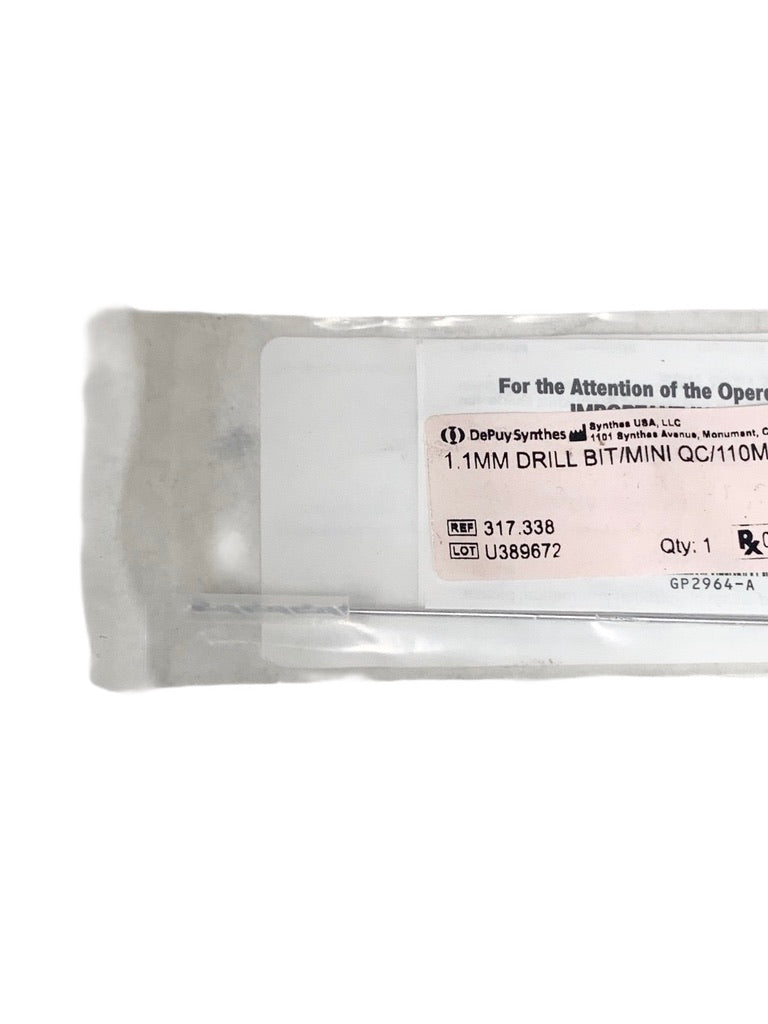 DEPUY SYNTHES 317.338 1.1MM DRILL BIT MINI QC 110MM