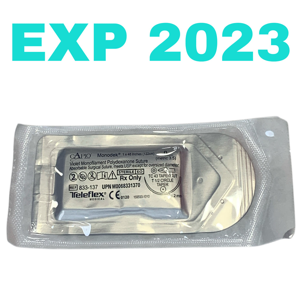 TELEFLEX REF 833-137 Capio Monodek Violet Monofilament Polydioxanone Suture 1x48" Size 0 Exp.2023/04