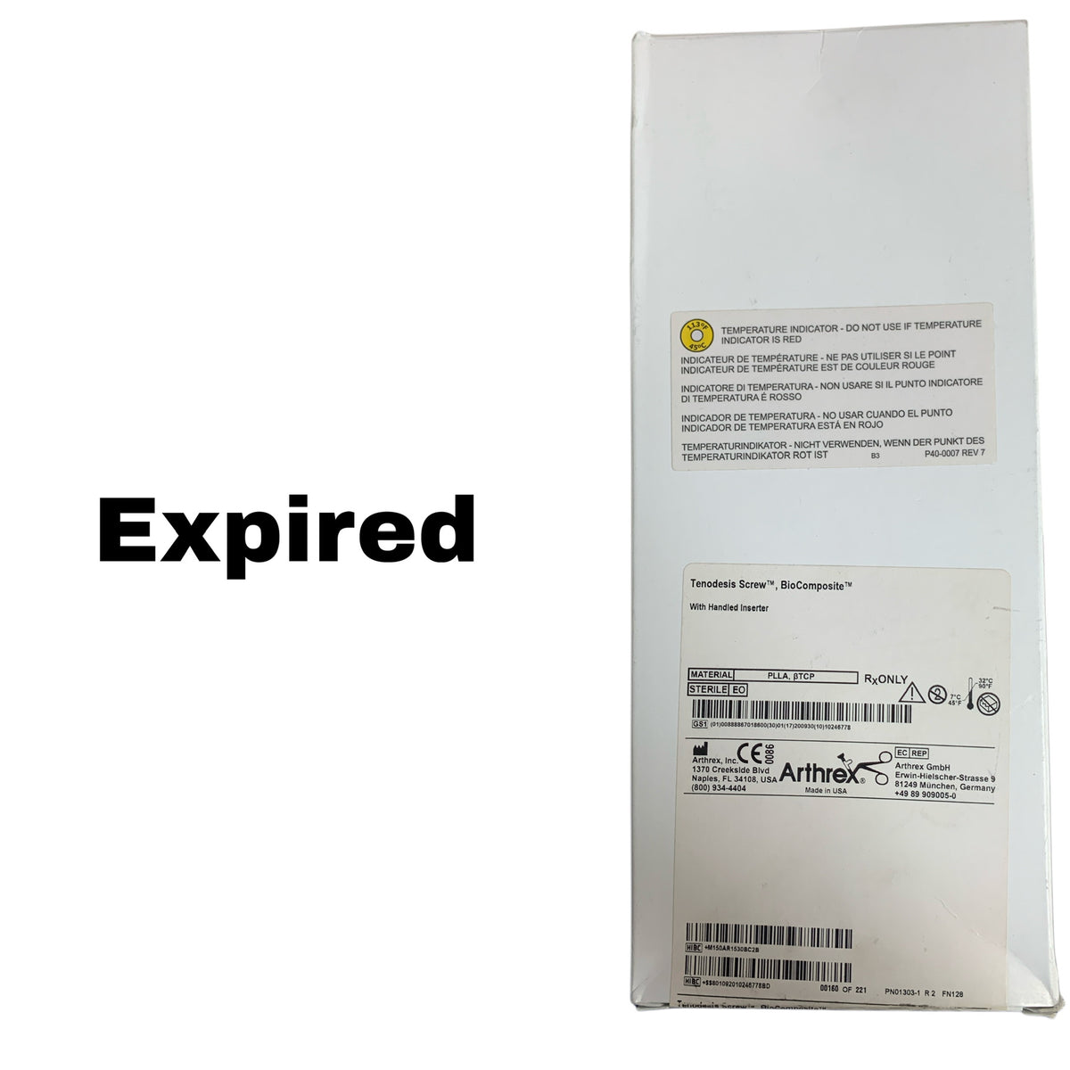 ARTHREX REF AR-1530BC Tenodesis Screw BioComposite 3 x 8mm, EXP 2020-09